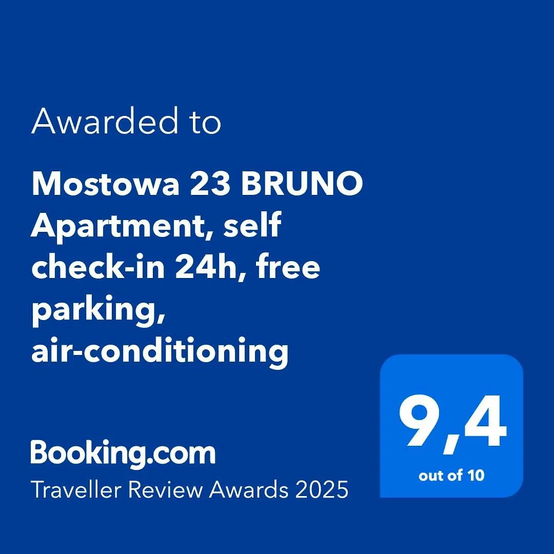 Mostowa 23 Bruno Apartment, Self Check-In 24H, Free Parking, Air-Conditioning Poznan Apartment